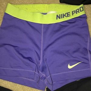 Nike Pro Shorts worn twice Size Purple